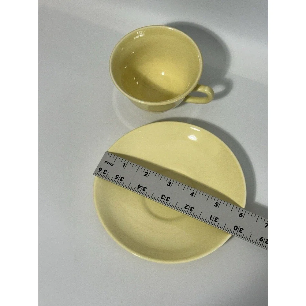 VTG LuRay Pastels TS&T Footed Cup & Saucer Set - Pastel Yellow